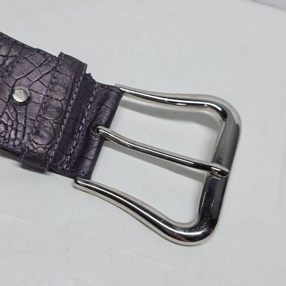 The Tailored Sportsman Gator Print Embossed Leather Belt Purple Passion Size S main image 7